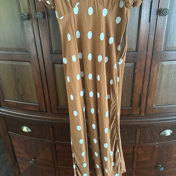 A New Day Brown Puff Sleeve Wrap Maxi Dress - Picture 2 of 4